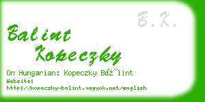 balint kopeczky business card